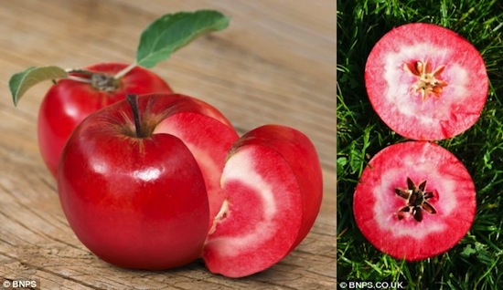 Существуют яблоки с красной мякотью