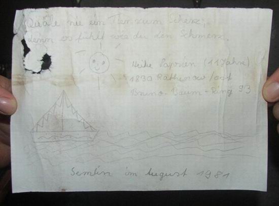 Немецкая пара нашла в озере 30-летнее письмо в бутылке