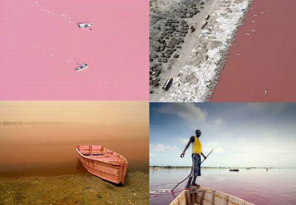 Озеро розового цвета