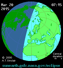 Самое крупное за десятилетие полное солнечное затмение 20 марта 2015