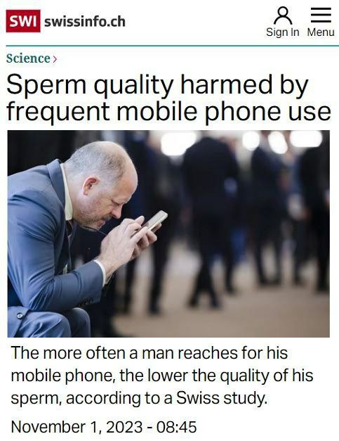 Чем чаще вы пользуетесь мобильным телефоном, тем ниже у вас качество спермы.